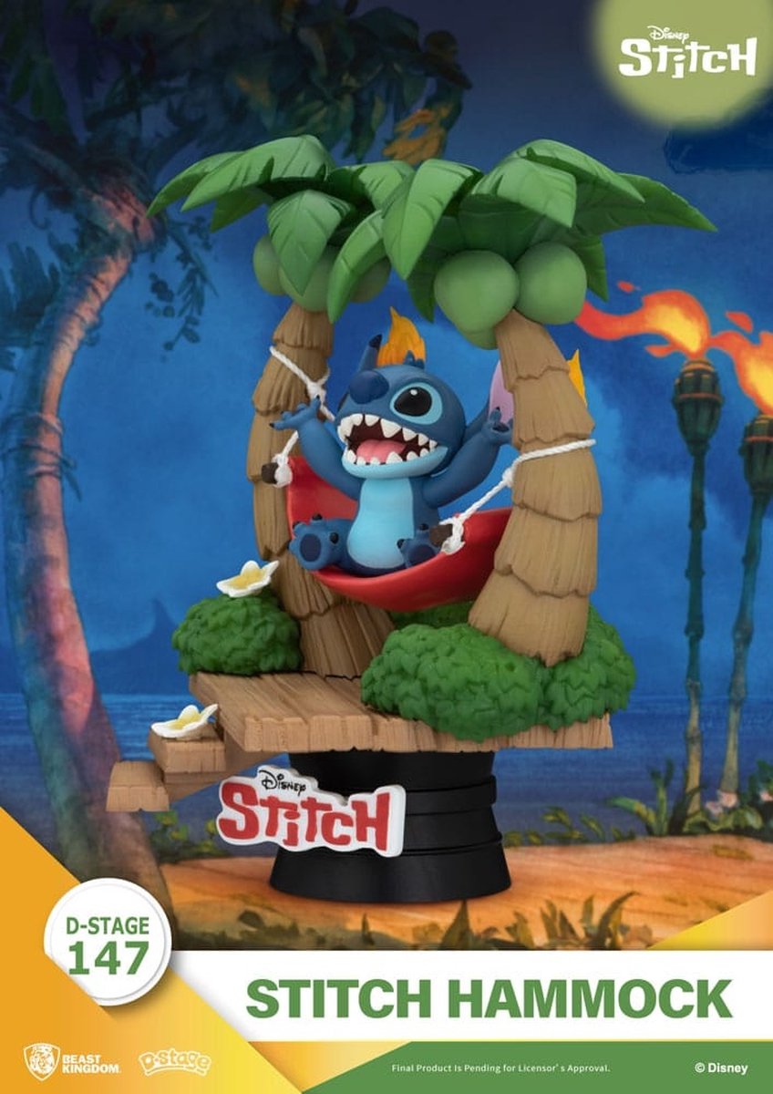 Beast Kingdom Disney Lilo & Stitch Stitch Hammock D-Stage PVC Diorama 13 cm – Foto 2