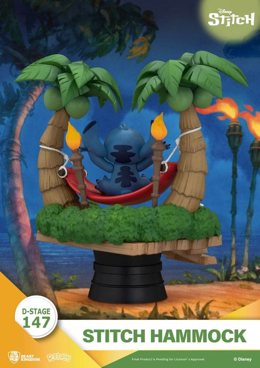 Beast Kingdom Disney Lilo & Stitch Stitch Hammock D-Stage PVC Diorama 13 cm – Foto 1