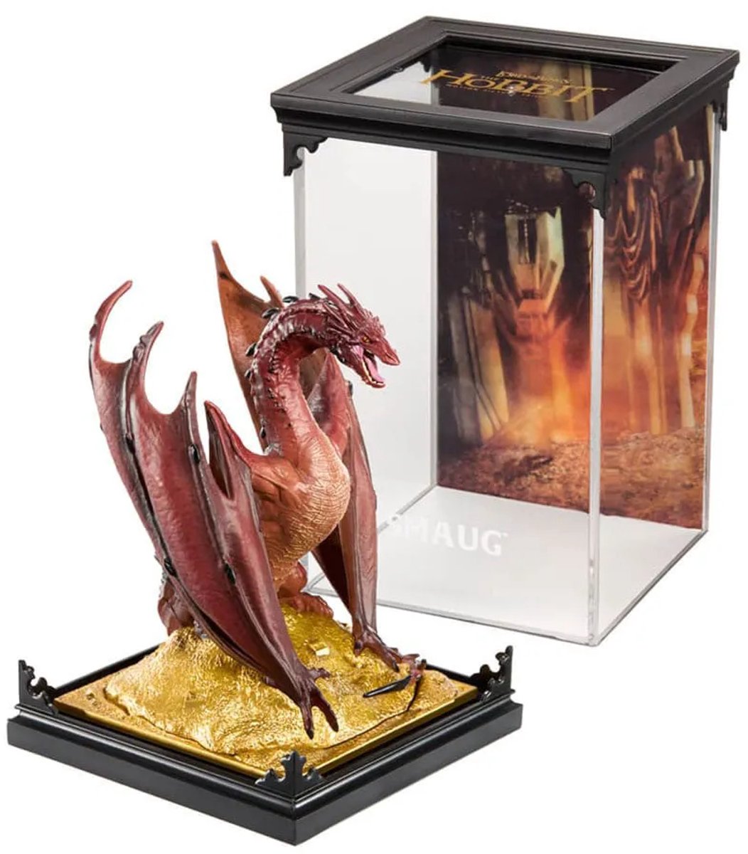 Noble Collection Lord of the Rings Diorama Figure Smaug 17 cm Beeld, Foto: 1